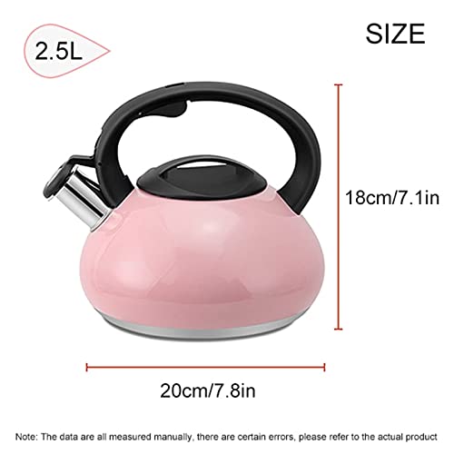 Whistling Tea Kettle for Stovetop, Stainless Steel Tea Pot with Boils Faster Bottom Whistle Kettles,Gas Stove Top Modern Teapot Pot