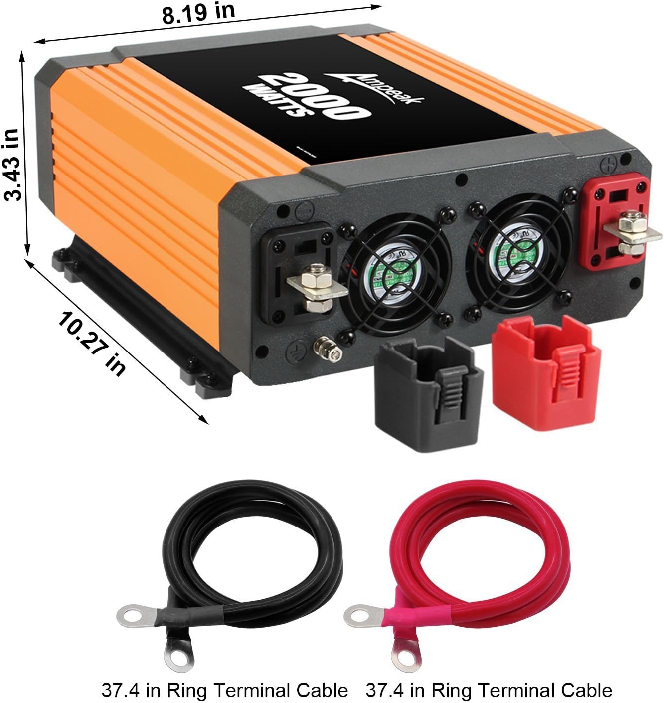 Ampeak 2000W Inverter 12V to 110V Power Inverter Digital LCD Display 3AC Outlets 2.1A USB Safe Car Inverter ETL Certified