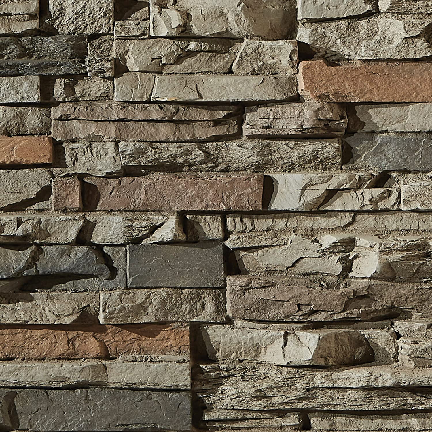 Faux Stacked Stone 3D Textured Wall Panel Sample | Sedona | 8"L x 8"H | Sample Size| Cambridge Gray