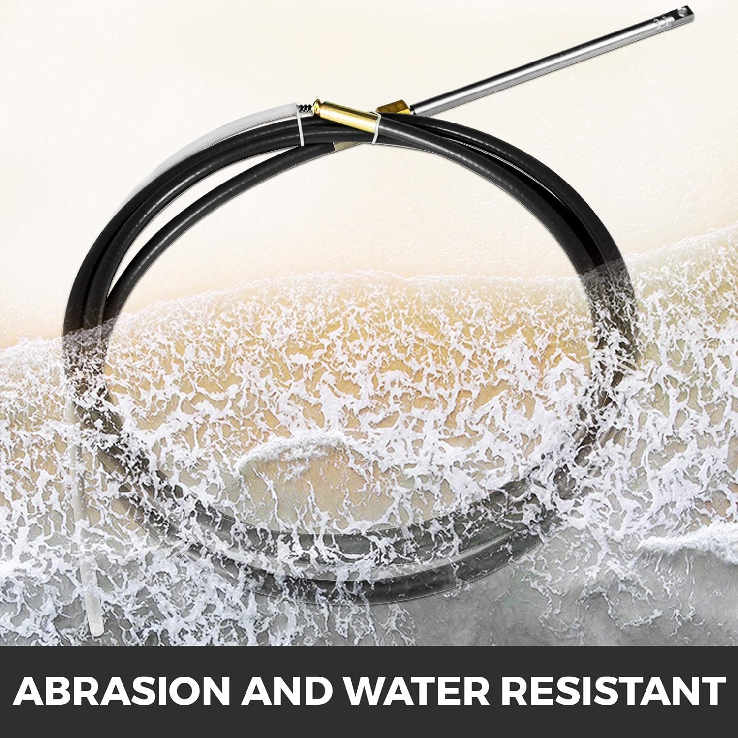 Bestauto Boat Steering Cable 14ft Rotary Mechanical Steering Cable 14' Outboard Steering Cable for Single Station Boat Marine Boat Control Steering Cable
