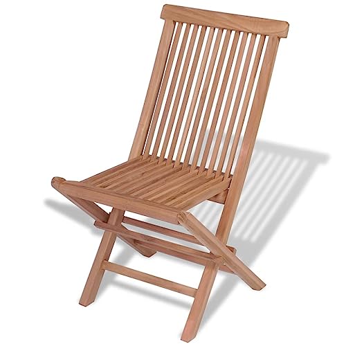 Folding Patio Chairs 4 pcs Solid Teak Wood,Teak Wood Folding Outdoor Chairs for Patio, Garden, and Cafe, Set of 4 Outdoor Seating Furniture