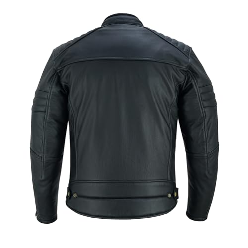 Men's Motorbike Leather Jacket Distress Zip Up Bikers Riding Protection Motorcycle Leather Jackets