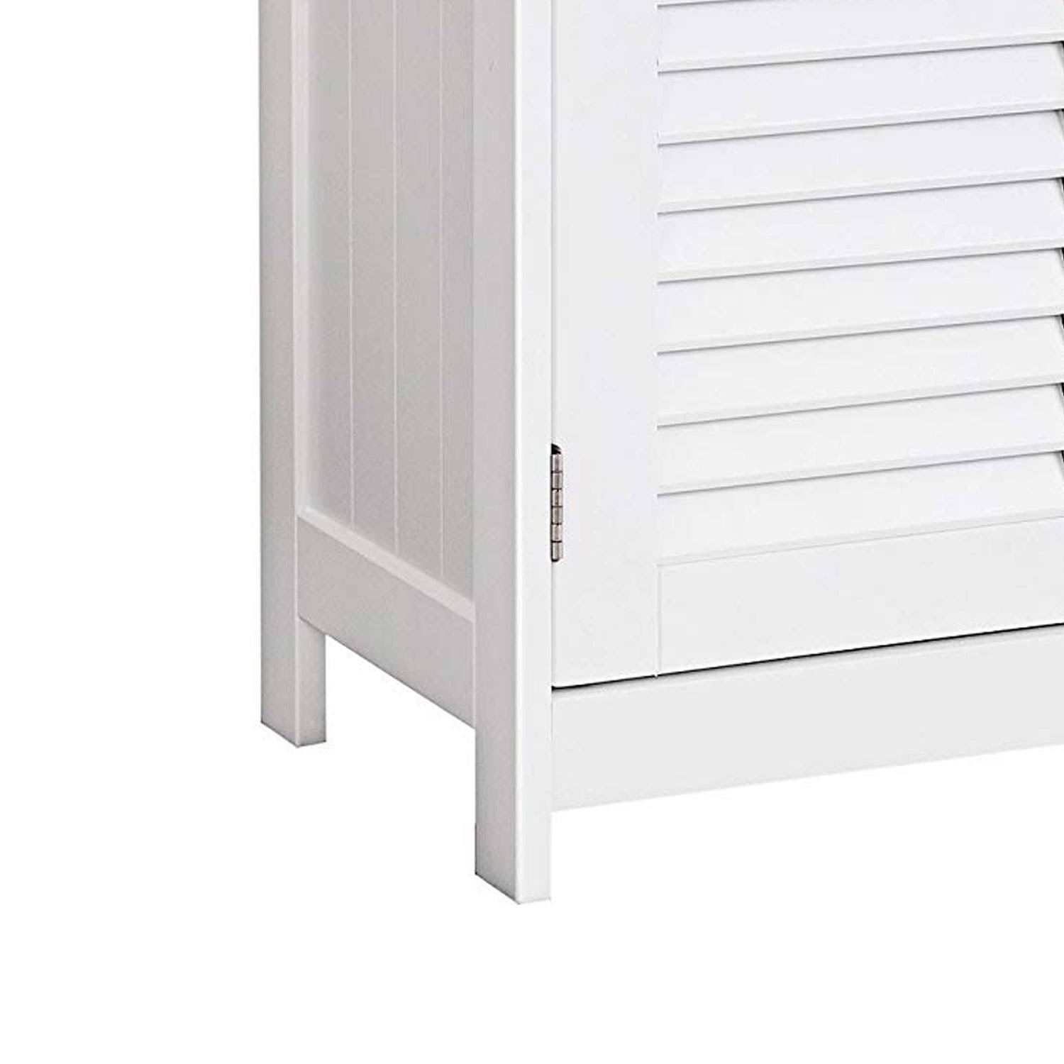 Wooden Bathroom Closet with 1 Open Shelf and 2 Door Cabinet, White
