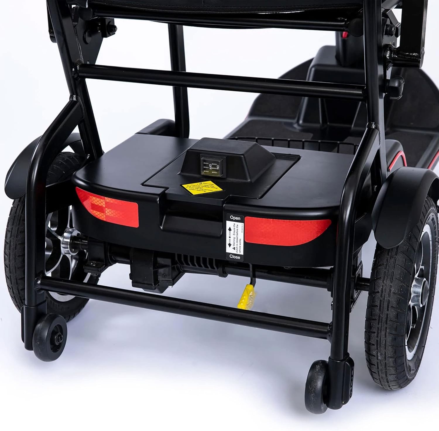 FeatherMobility - Black 4 Wheel Mobility Scooter 37 lb Frame - Long Range Battery, Compact Fold for Travel, with Arm Rests, and Basket - 265 lb Capacity