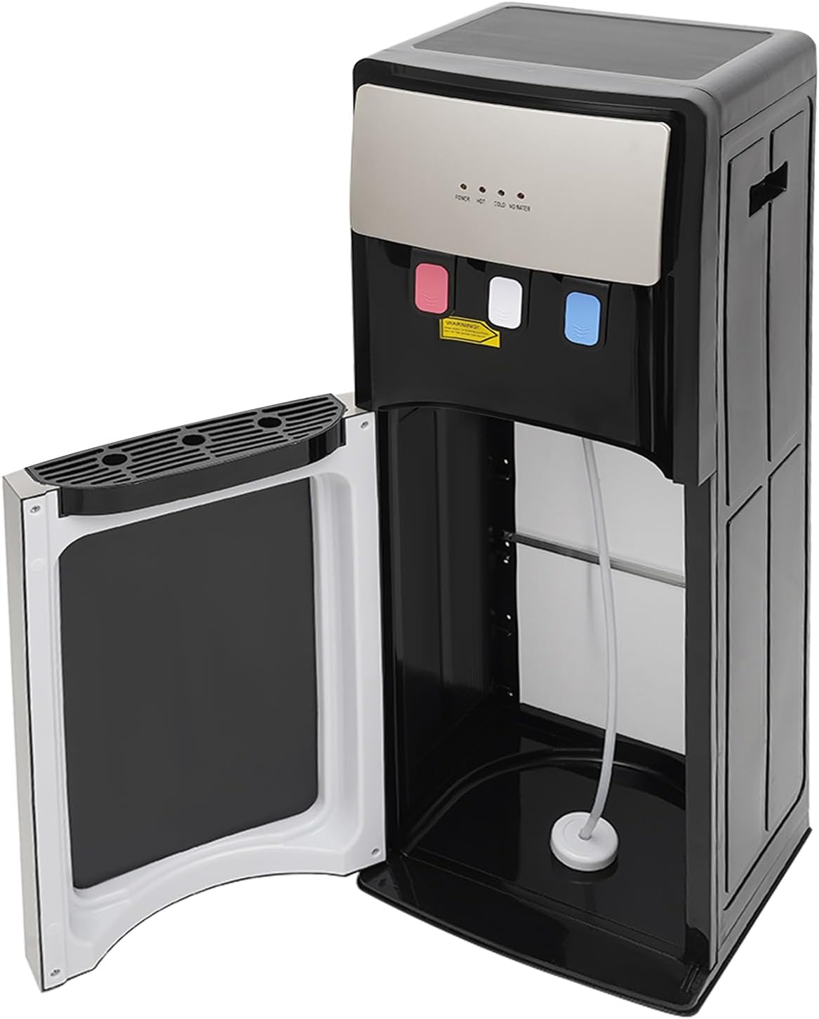 Bottom Loading Water Cooler Dispenser, Hot & Cold Water Cooler Dispenser, Holds 3 or 5 Gallon Bottle, with Storage Cabinet and Child Safety Lock for Home, Office Use (Silver Grey)