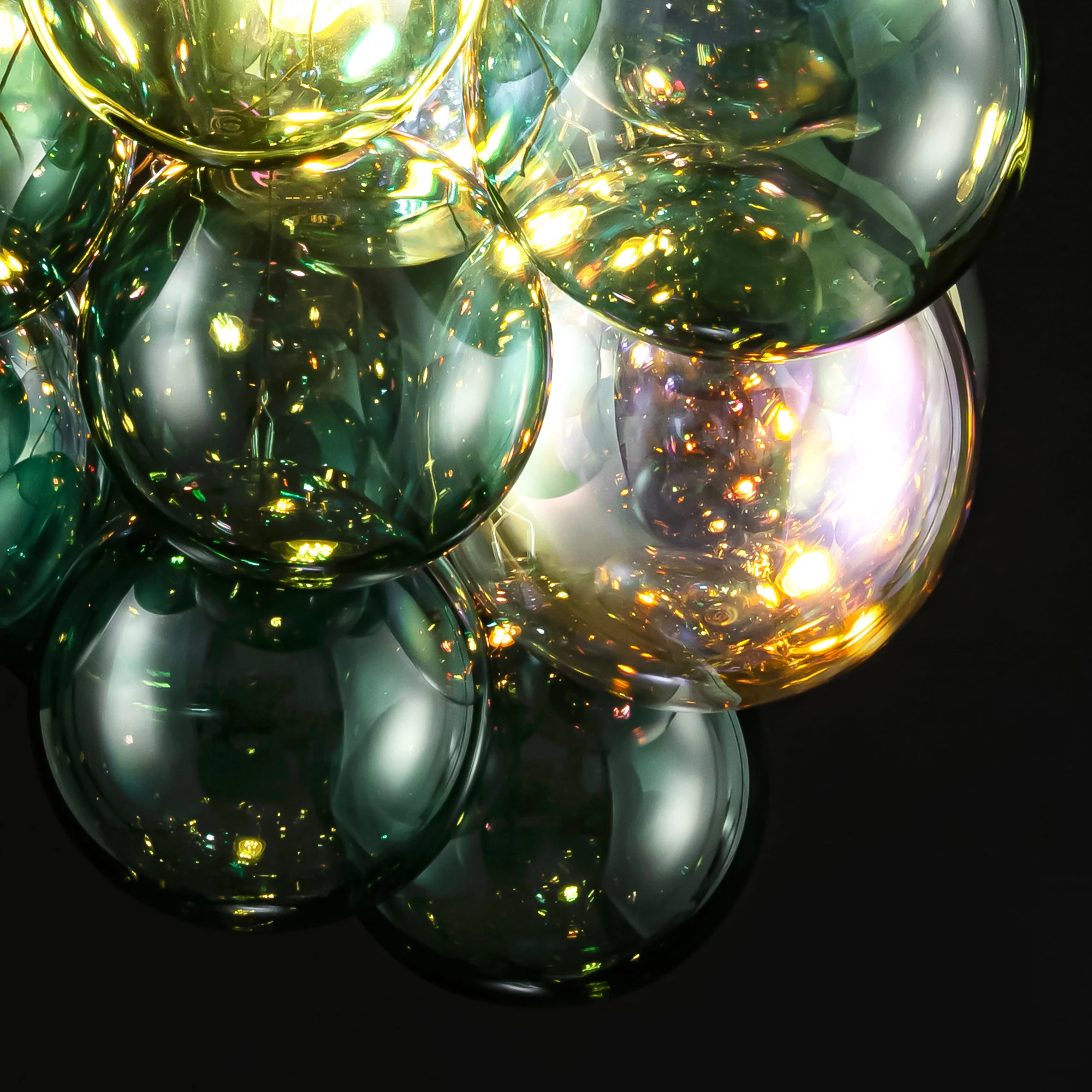 Clairorb 1-Light Cluster Glass Globe Bubble Glam Chandelier (18)