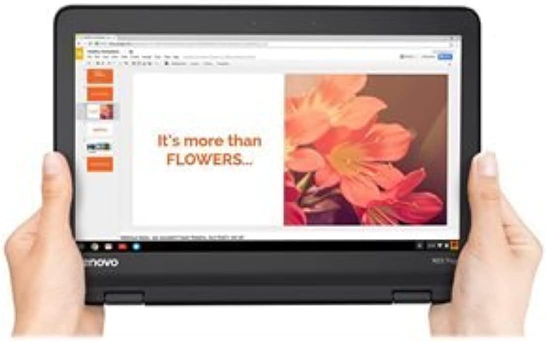 Lenovo 11.6" 300e Chromebook Touchscreen LCD 2 in 1 Chromebook - MediaTek M8173C Quad-core 2.1GHz 4GB LPDDR3 32GB Flash Memory Chrome OS Model 81H00000US