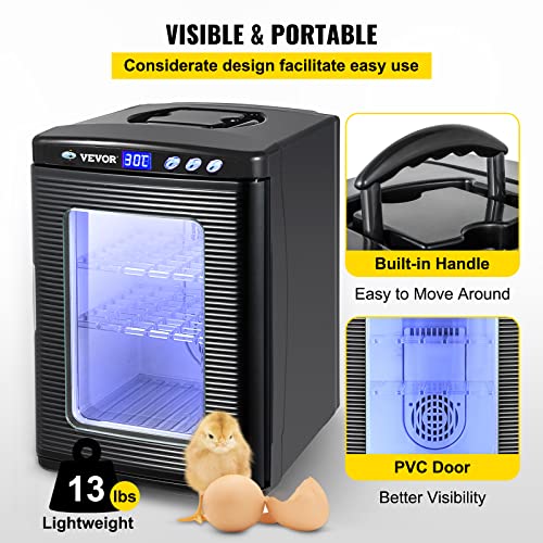 Happybuy Black Reptile Incubator 25L Scientific Lab Incubator Digital Incubator Cooling and Heating 5-60°C Reptile Egg Incubator 12V/110V Work for Small Reptiles