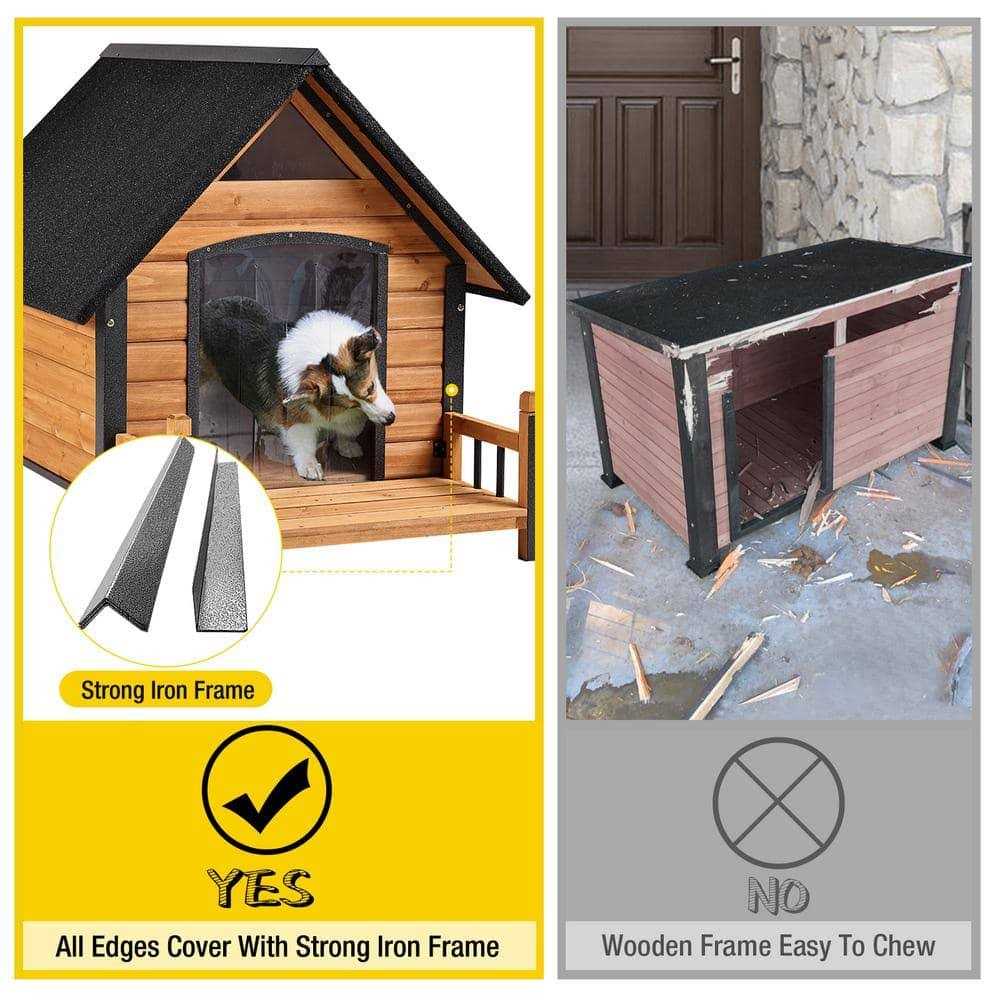 Aivituvin Outdoor Dog House with Porch Strong Iron Frame - Pet Supplies online store