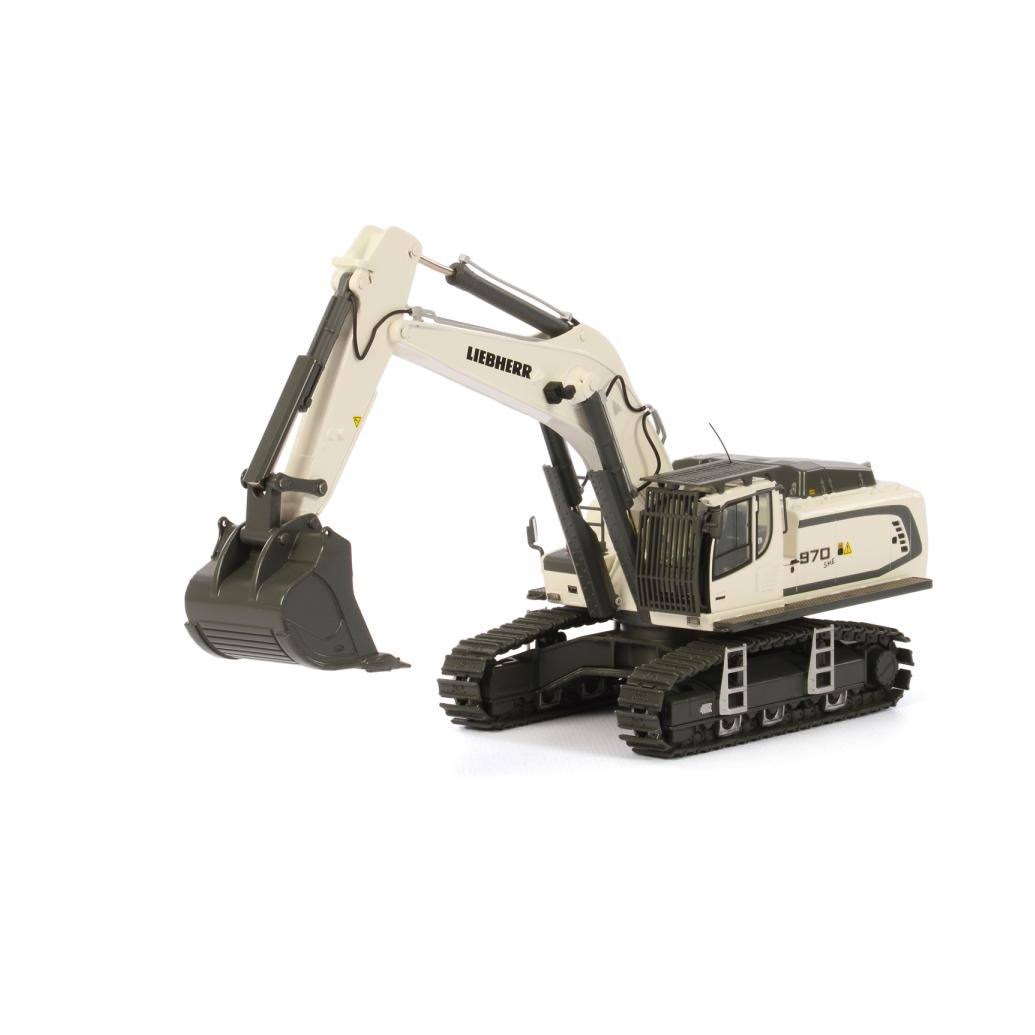 Liebherr Mining R 970 SME Litronic Hydraulic Excavator White 1/50 Diecast Model by WSI Models