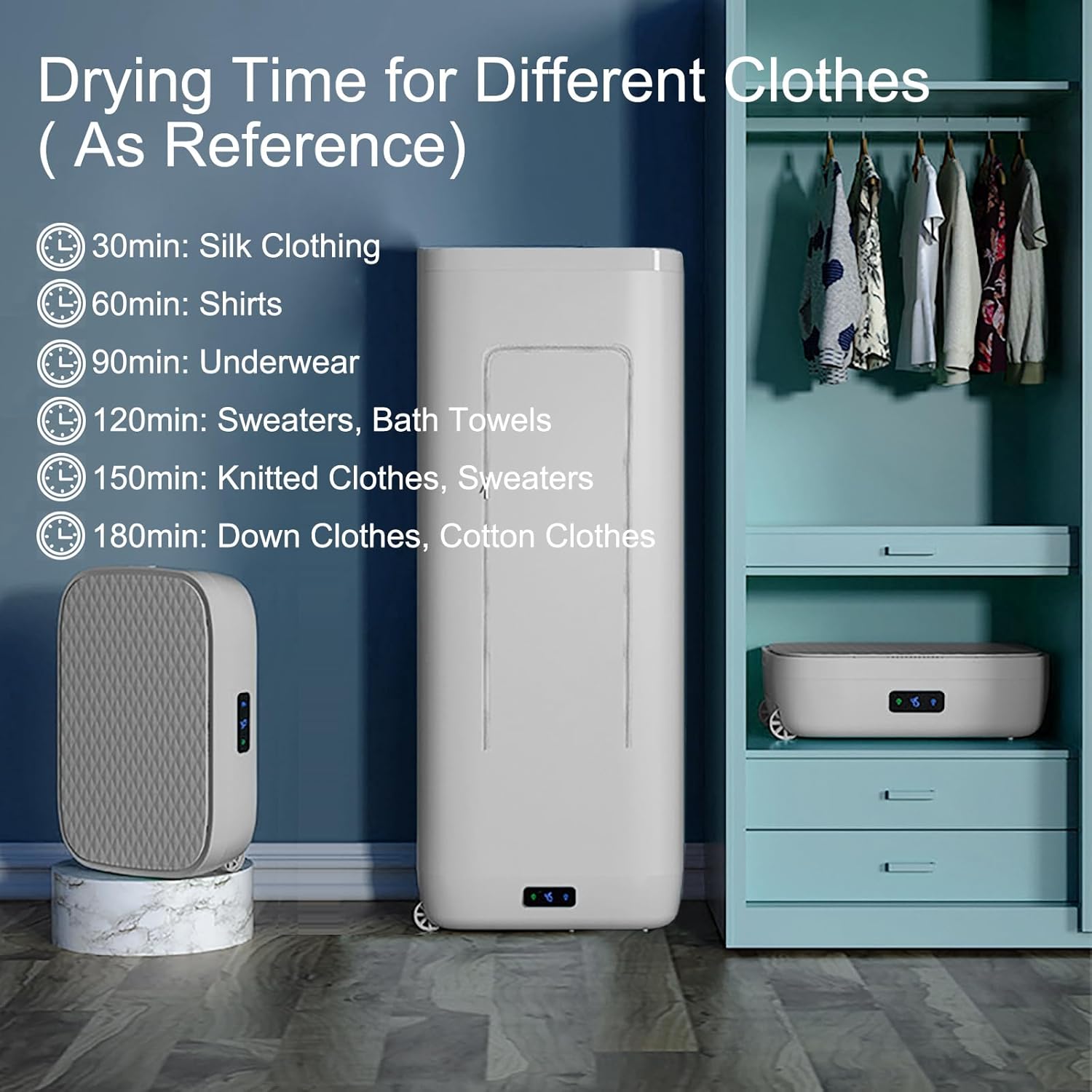Portable Folding Clothes Dryer, Mini Electric Dryer for Apartments, 850w, 68℃/154.4℉ Constant Temperature Drying for Small Spaces, Travel, Rv