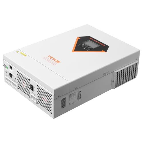 VEVOR Hybrid Solar Inverter, 6000W, All in One Pure Sine Wave Power Inverter Charger, 48V DC to 220/230V AC, with Built-in 120A MPPT Solar Controller, for Off-Grid System Lead Acid Lithium Battery