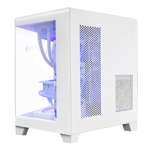 Panorama Gaming PC Desktop - AMD Ryzen 7 5700X 3.4 GHz, RTX 4070 Super 12G, 32GB DDR4 RAM 3200, 1TB M.2 PCIE SSD + 1TB SATA SSD, Windows 11 Pro 64-bit Desktop Computer, White