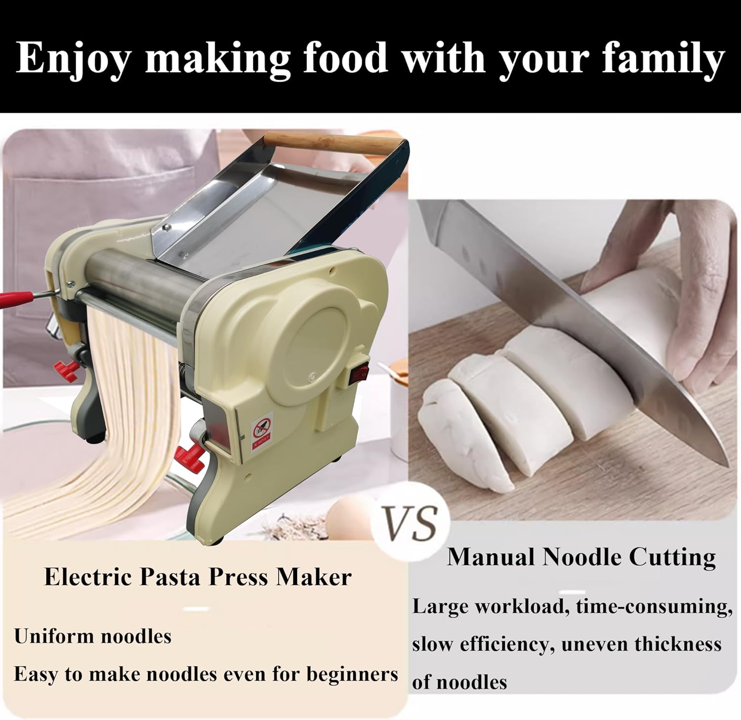 Pasta Maker Stainless Steel Electric Pasta Press Maker Electric Noodle Maker Pasta Width 3mm 110v Round Knife Noodle Machine Automatic Noodle Making Machine Random Dough Knife