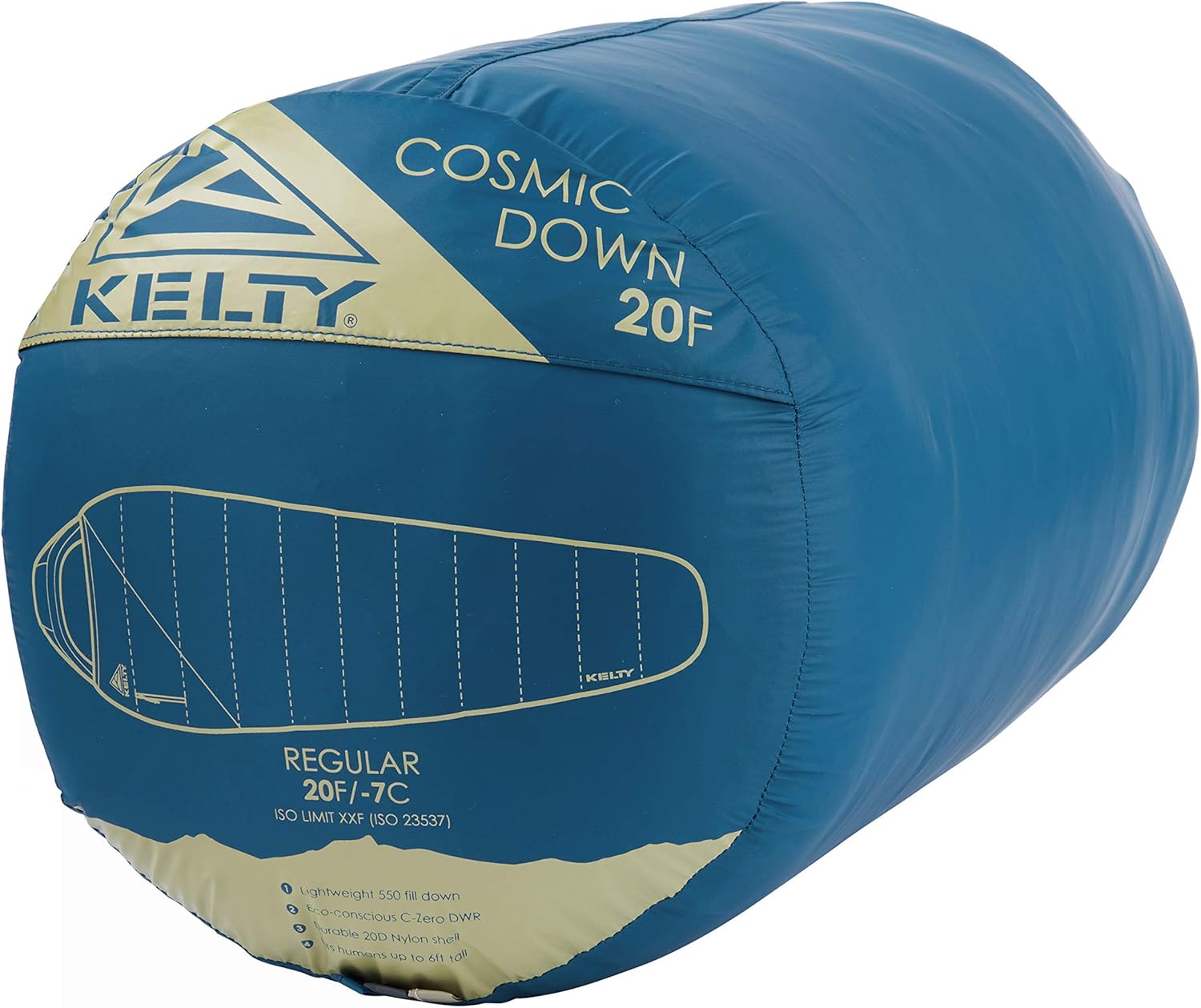 Kelty Cosmic 20 Degree 550 Down Fill Sleeping Bag and Sawyer Squeeze Water Filtration System with Pouches and Accessories Backpacking Bundle