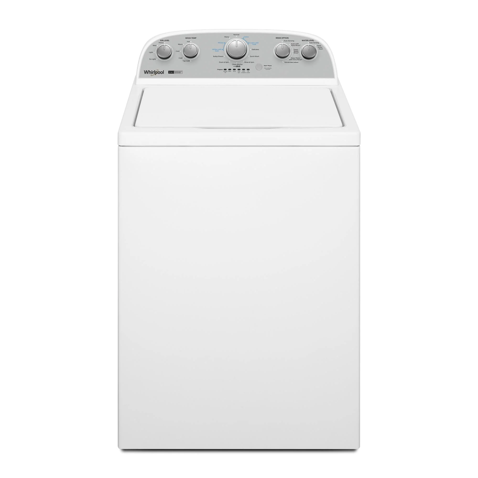 Whirlpool® Brand New WTW4957PW, 3.8-3.9 Cu. Ft.  2 in 1 Top Load Washer with Removable Agitator Capacity 3.8 Cu ft