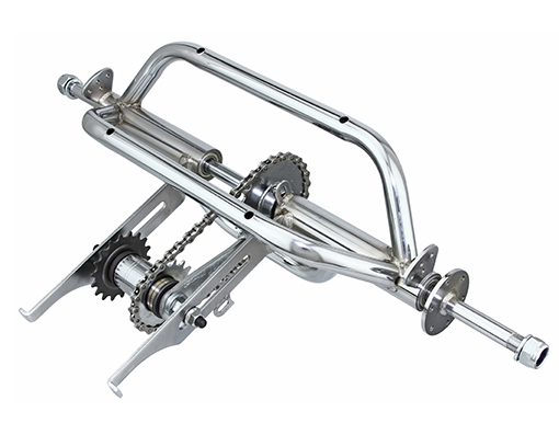 Chrome Trike Conversion Kit for 12 inch Bicycle. Comes with Two 12" Hollow-Hub Wheel 36 Spoke. Tricycle, Trike, three-wheel bike conversion kit