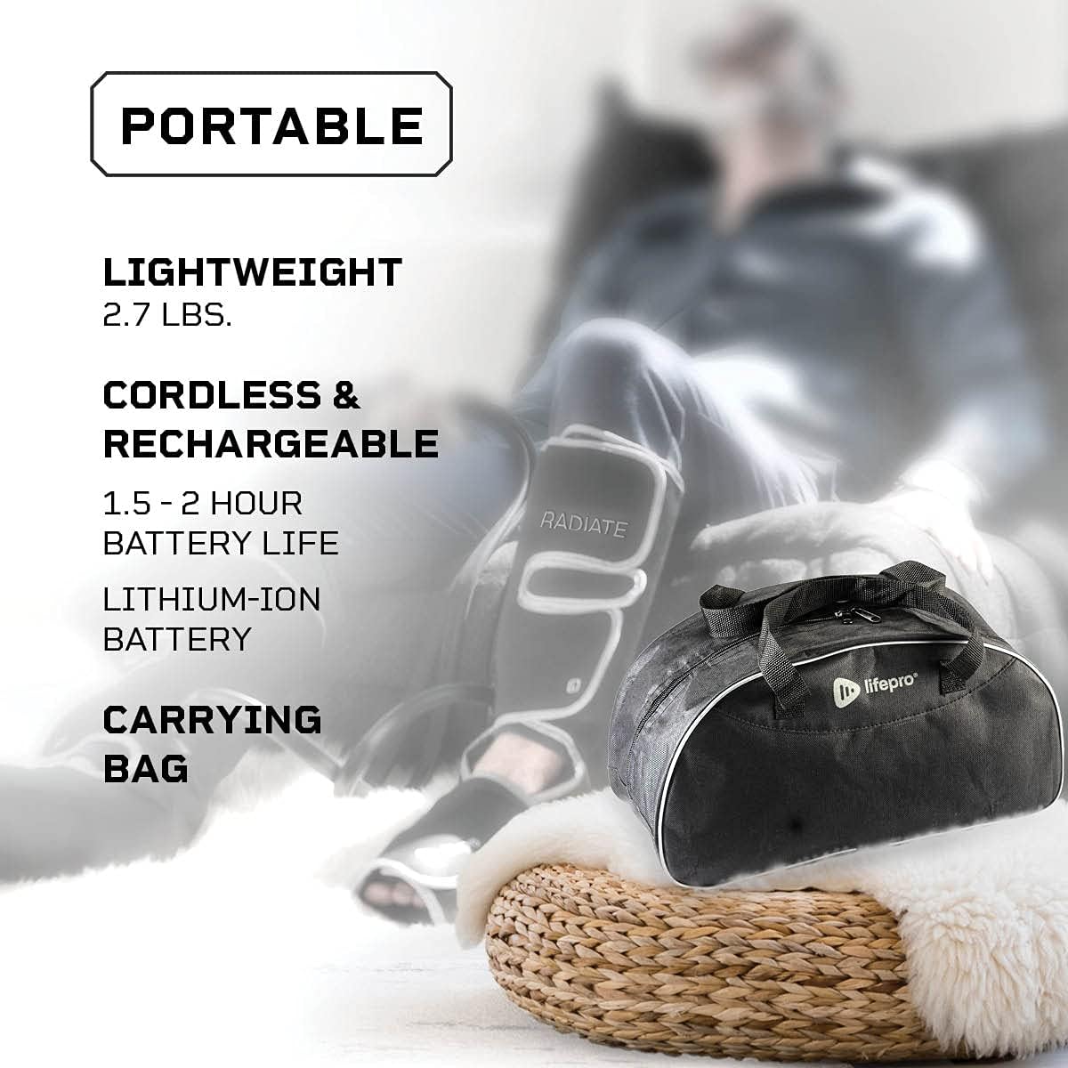 Lifepro Leg Massager - Foot and Leg and Calf Compression Massager for Circulation - with Heat and Compression for Pain Relief - Standard Width