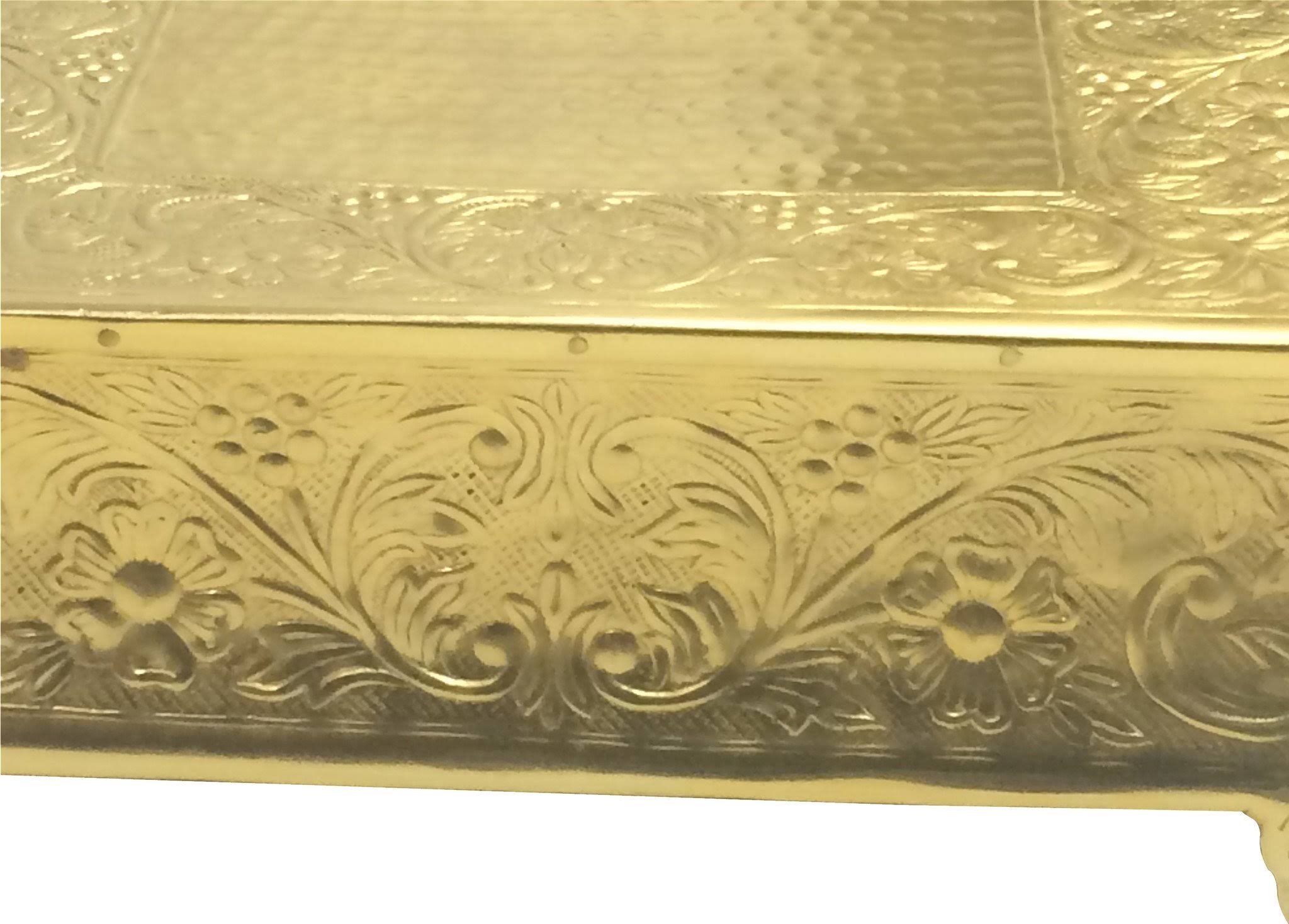 GiftBay Gold Wedding Cake Stand Square 18x22 Aluminum Metal