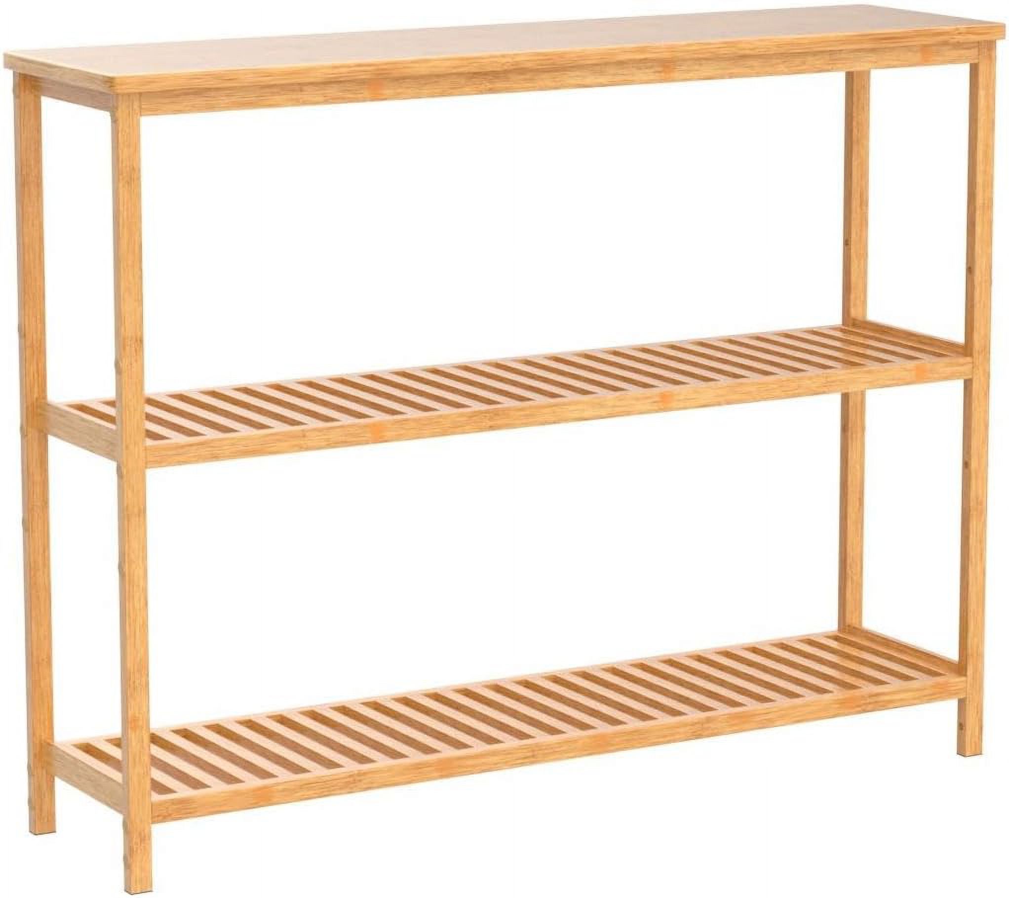 Console Tables for Entryway,3 Tier Entryway Table with Shoe Storage,Bamboo Narrow Console Table for Living Room, Bedroom,Foyer,Hallway Table