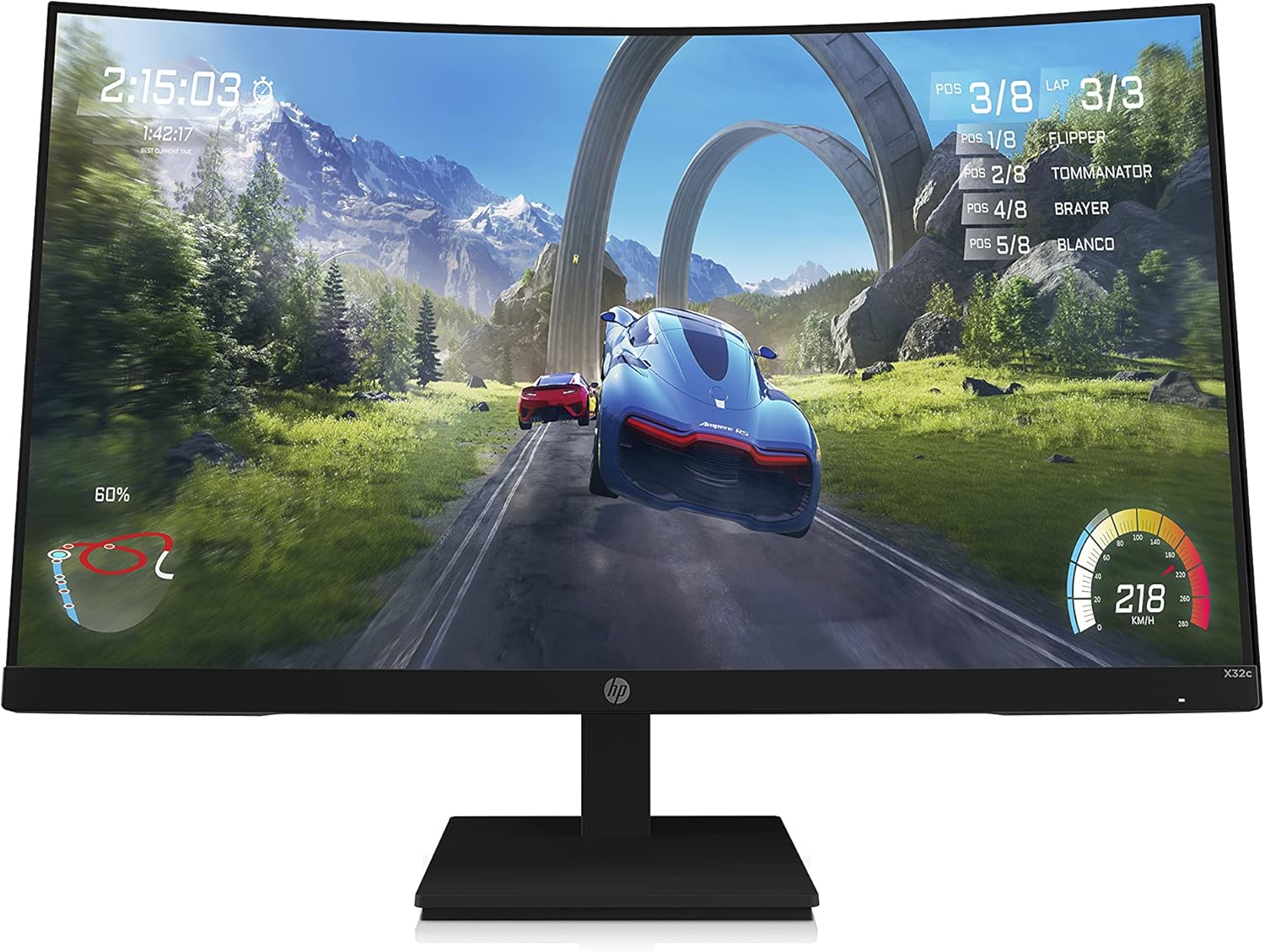 HP 32-inch Curved Gaming Monitor VA HA FHD 1ms 165hz Display, EyeSafe, TÜV certified (X32c, Black)