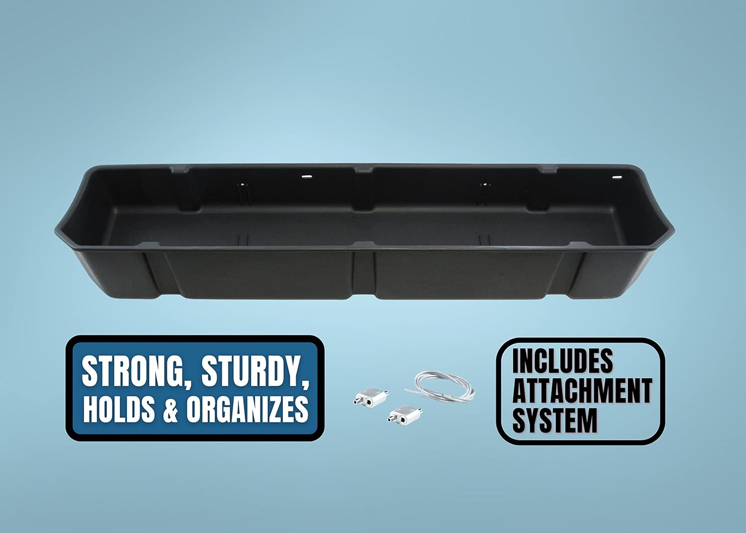 Red Hound Auto Under Seat Storage Box Compatible with Ford F-150 SuperCrew 2015-2022 and SuperDuty F-250 F-350 Crew Cab 2017-2022 Cab Without OEM Underseat Floor Mounted Flip-up Storage System