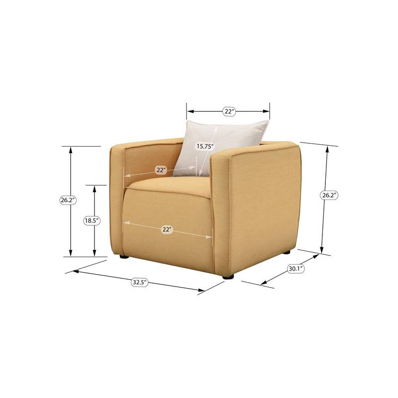 Furniture of America Charlie Modern Fabric Accent Chair in Yellow