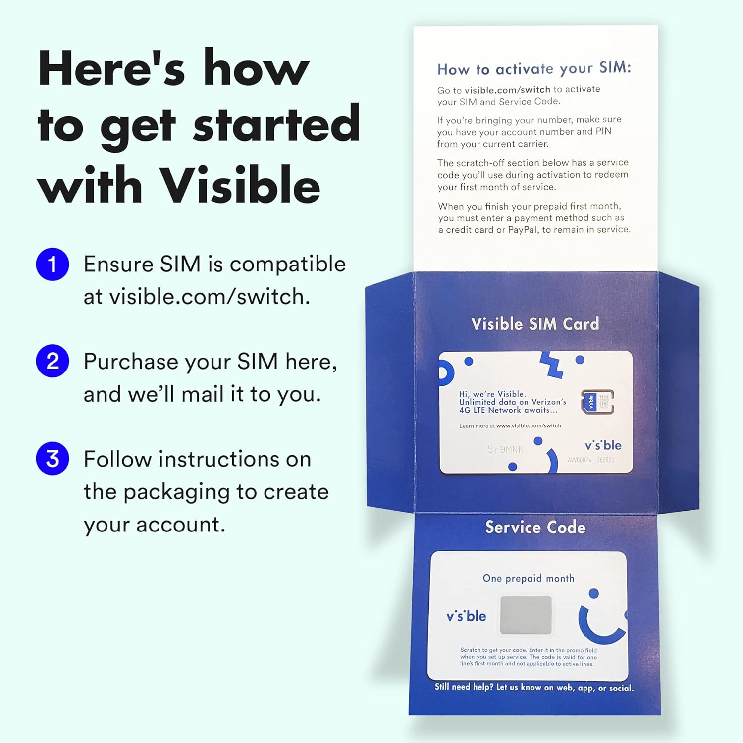 Visible Wireless SIM Card | As Low as $25/mo Unlimited Data Prepaid Cell Plan