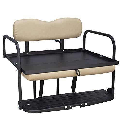 Gusto Club Car Precedent Golf Cart Flip Folding Rear Back Seat Kit - Buff
