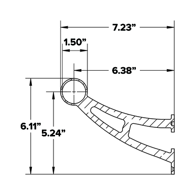KegWorks Bar Mount Foot Rail Bracket - Satin Brushed Brass - 1.5x22 OD