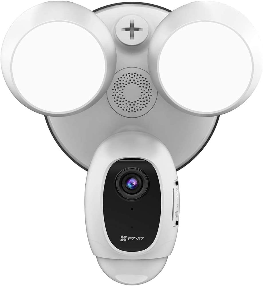EZVIZ Floodlight Security Camera WiFi, H.265, PIR Motion Detection, 1080P Live View, Siren Alarm, Starlight Color Night Vision, Two-Way Audio, Weatherproof | LC1C