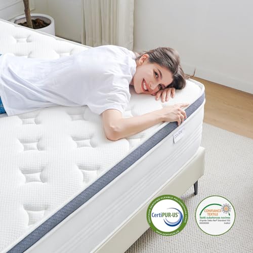 Queen Size Mattresses, 14 Inch Queen Mattress in a Box with Gel Memory Foam, Individually Pocketed Springs for Pressure Relief and Back Pain Relief-Plush