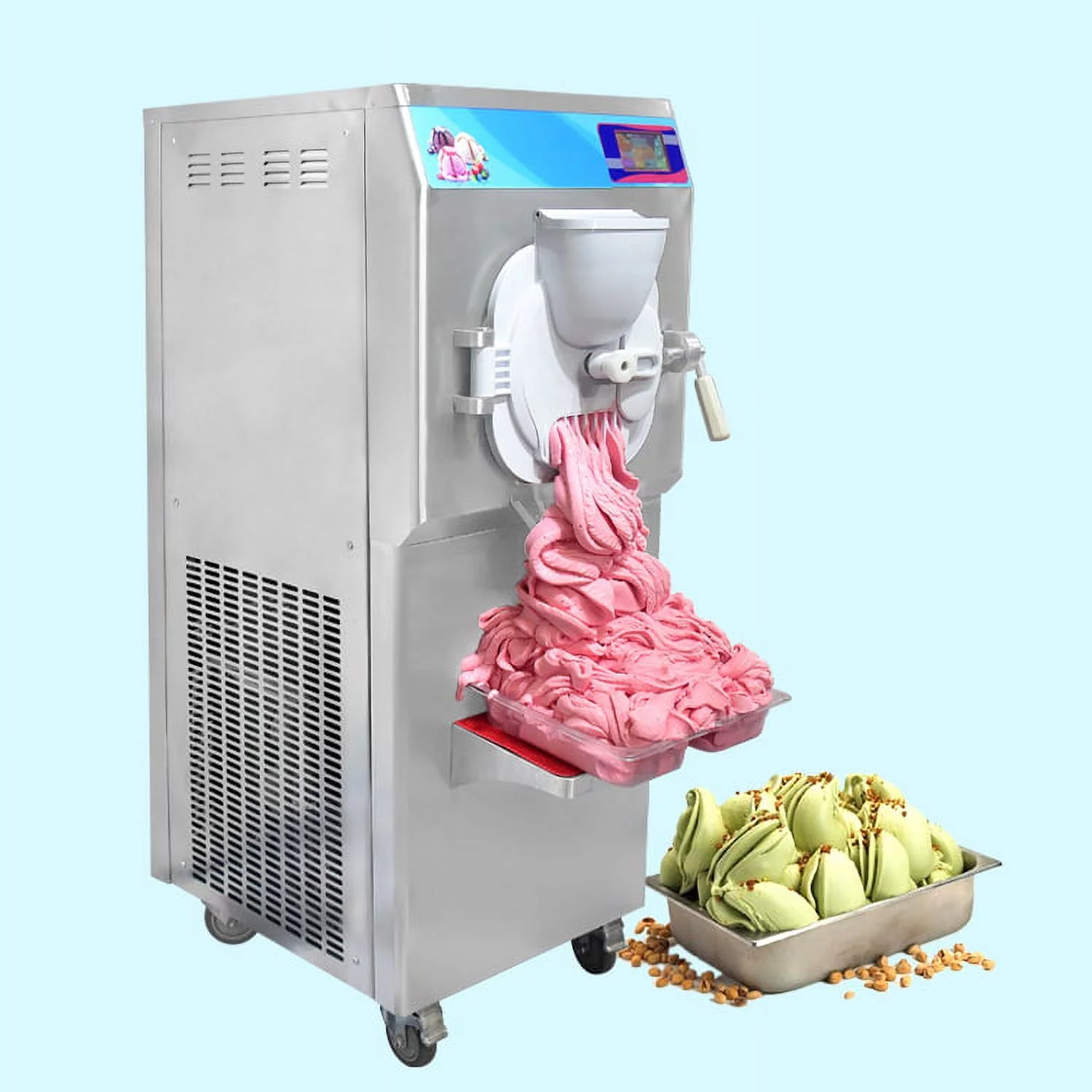Kolice Commercial Gelato Hard Ice Cream Machine,Italian Water Ice Machine,12 -15 Gal / Hour