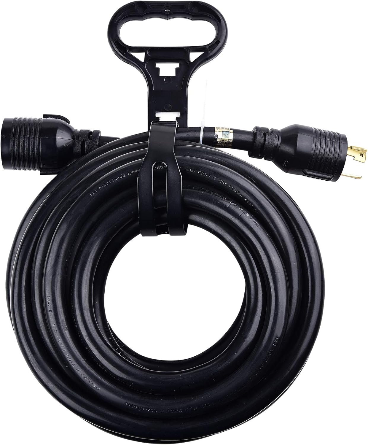 Cable Matters 3 Prong 30 Amp Locking Generator Extension Cord 25 ft (NEMA L5-30P to L5-30R) with Carry Strap