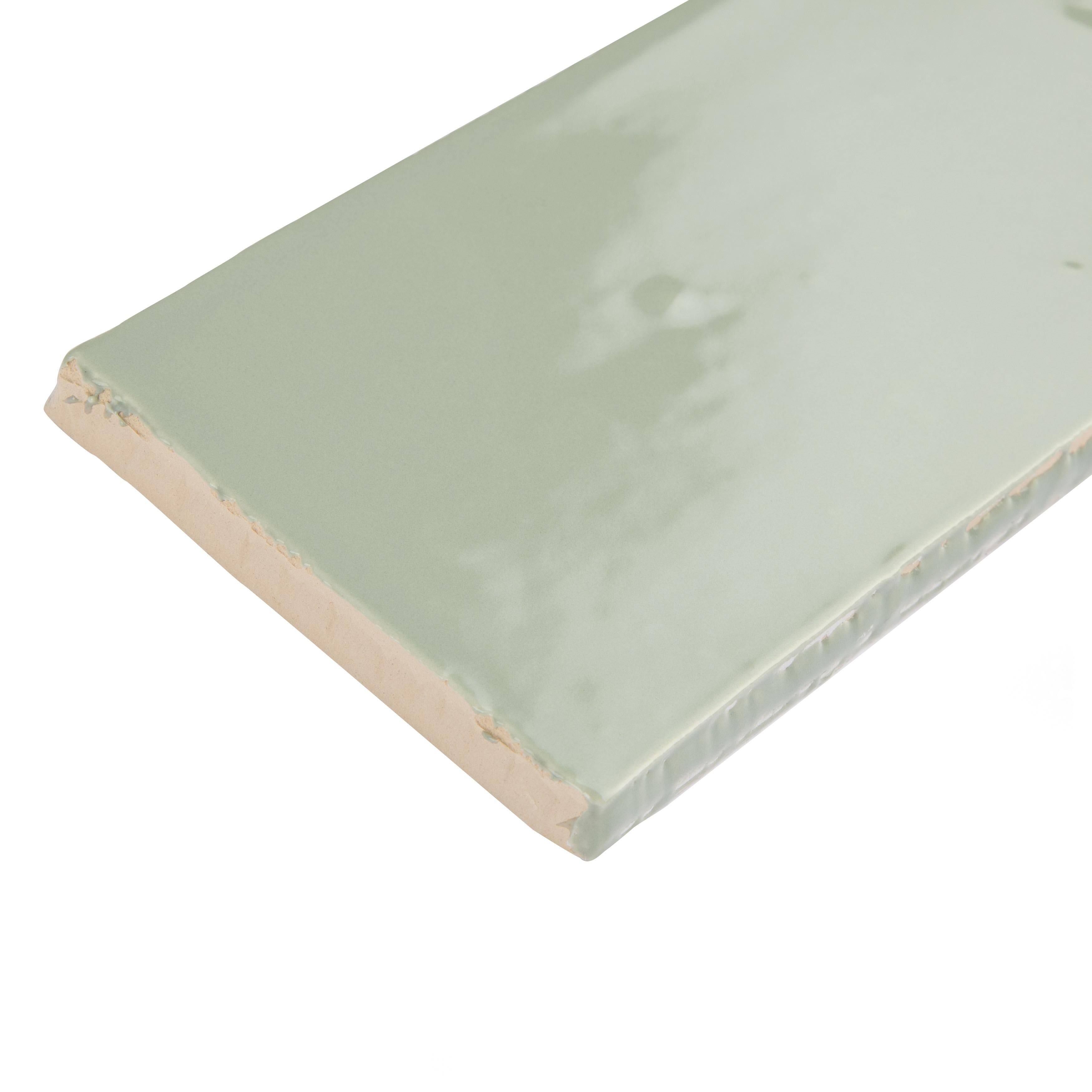 SomerTile Chester Sage 3x22 x 6x22 Ceramic Wall Subway Tile - Case 44 Tiles