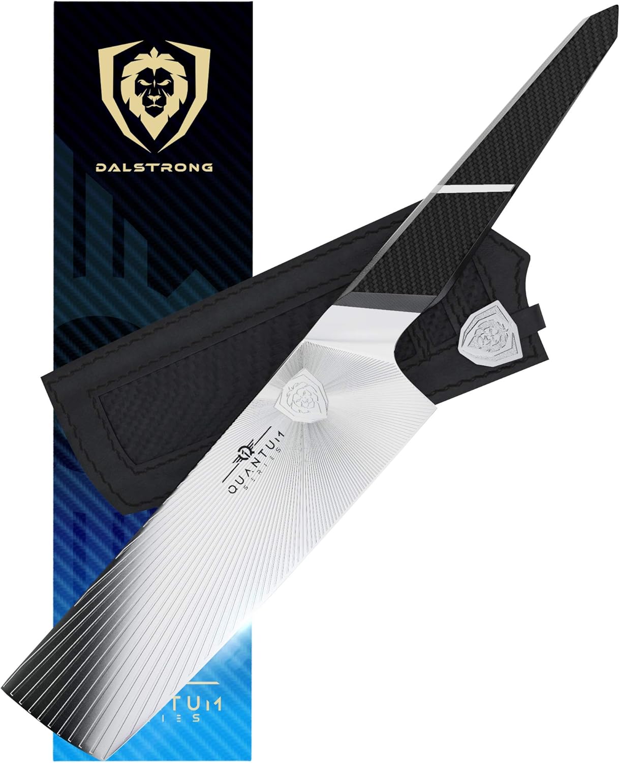 DALSTRONG Slicing & Carving Knife - 12 - Quantum 1 Series - Ultra-Sharp - American Forged BD1N-VX Hyper Steel - Carbon Fibre G10 Hybrid Handle - Leather Sheath