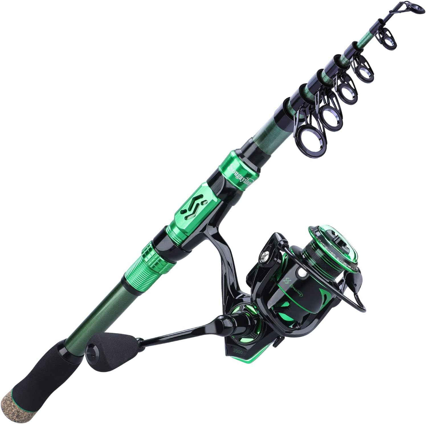 Sougayilang Fishing Rod Reel Combos,24Ton Carbon Fibre,Portable Telescopic Fishing Pole Spinning reels for Travel Saltwater Freshwater Fishing