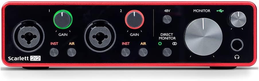 Focusrite Scarlett 2i2 USB Audio Interface (3rd Gen) with Pop Filter & XLR-XLR Cable Bundle