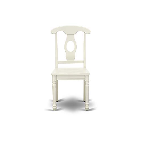East West Furniture Vancouver 9 Piece Set Includes an Oval Dining Table with Butterfly Leaf and 8 Kitchen Chairs, 40x76 Inch, VAKE9-LWH-W