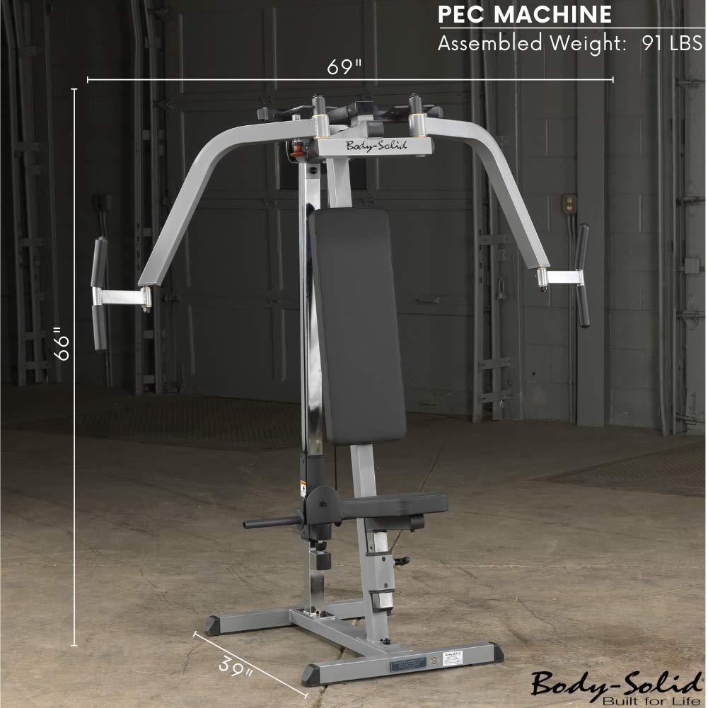 Body-Solid (GPM65B) Dual Function PEC Machine - Plate Loaded, Adjustable Chest, Back & Shoulder Workout Equipment