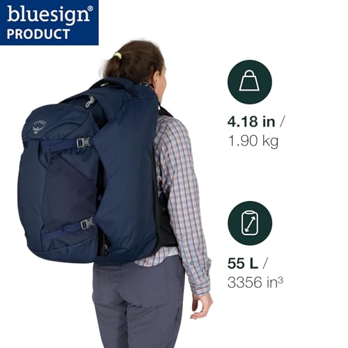 Osprey Fairview 55L Women's Travel Backpack, Night Jungle Blue