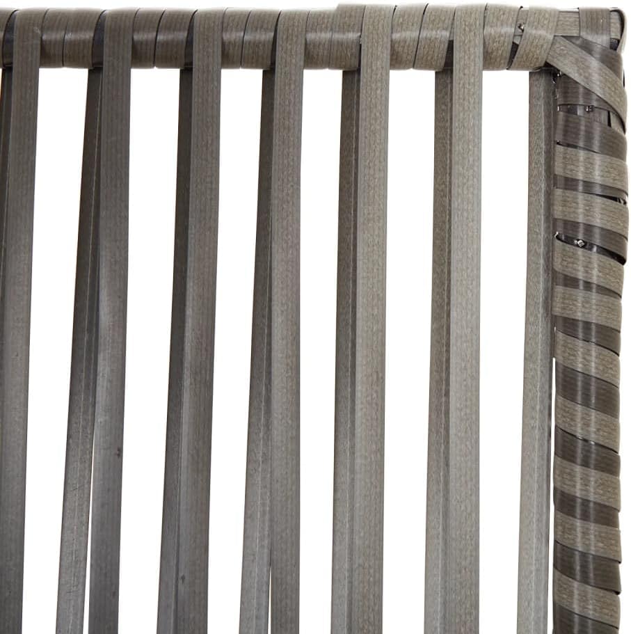 ** vidaXL Room Divider 4 Panels - Gray Poly Rattan Garden Screen - Privacy Partition - 77.2" x 70.9" - Indoor/Outdoor Use - Modern Line Weaving Design - Powder-Coated Steel Frame