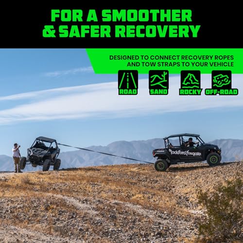 Rhino USA Synthetic Soft Shackle Rope (2-Pack) - 1/2 Inch x 22 Inch (44,050lb Min Break Strength) Offroad Soft Shackle Recovery Kit for Truck, UTV, ATV - Compatible with Jeep, Toyota, Ford & More!