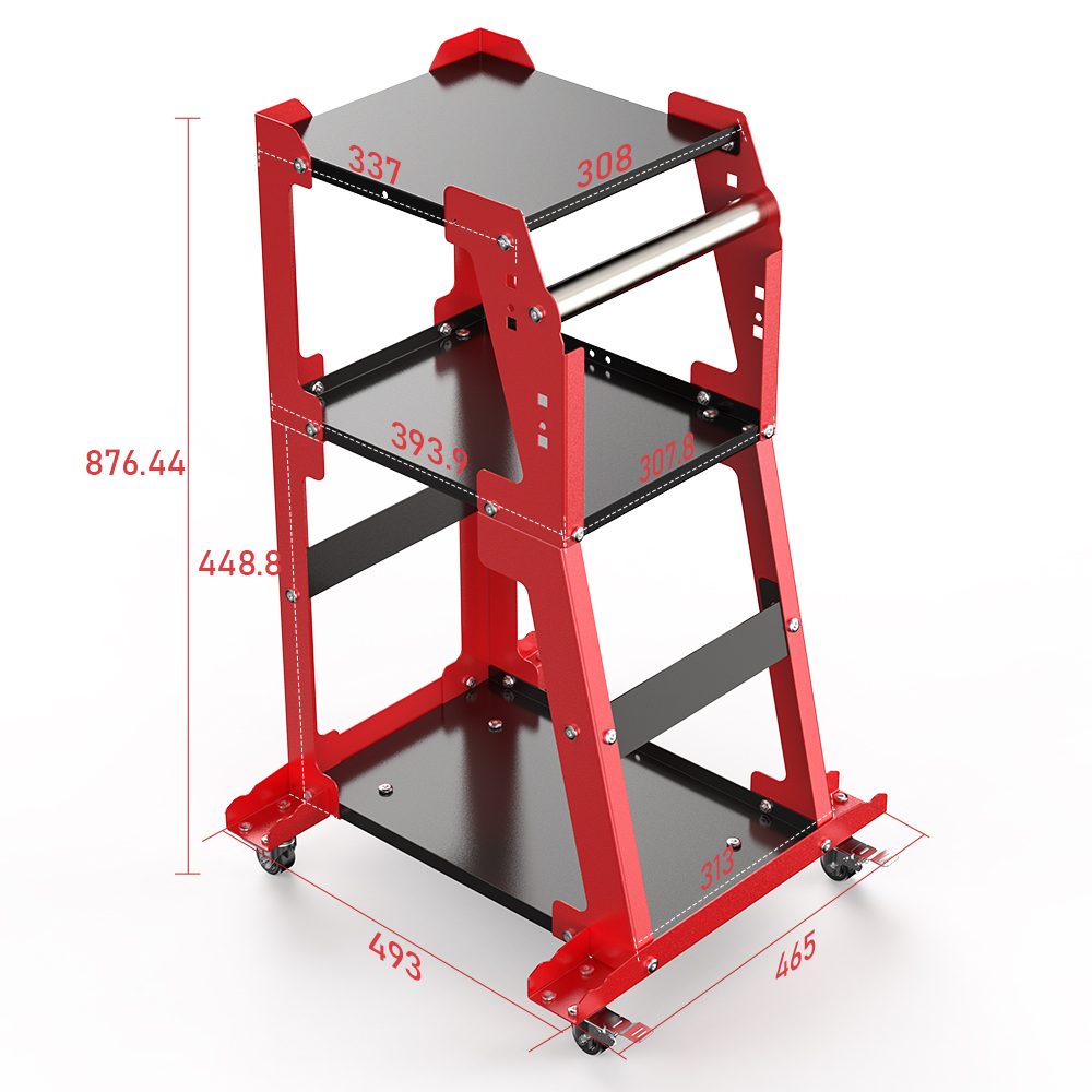 Tool Rack Utility Cart with Wheels can be Towed Foldable Multi-purpose Universal Cart Repair Tools Repair Cart, Tool Trolley for Placing the Car Fuel Injector Cleaner Tester AJ400 AJ600