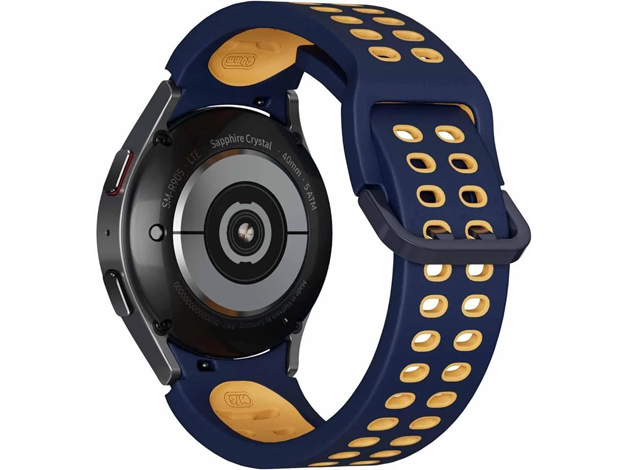 SAMSUNG Galaxy Watch5 Bespoke Edition 40mm Bluetooth Smartwatch, Body, Health, Fitness, Sleep Tracker, Improved Battery, Sapphire Crystal Glass, US Version, Graphite Extreme Sport Band, Navy/Mustard