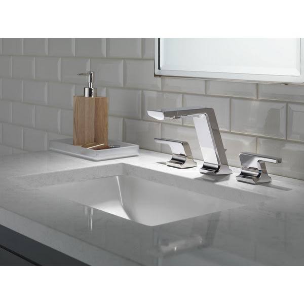 Delta Faucet 3599LF-MPU Pivotal 1.2 GPM Widespread Bathroom Faucet with Metal Drain Assembly - Black Stainless