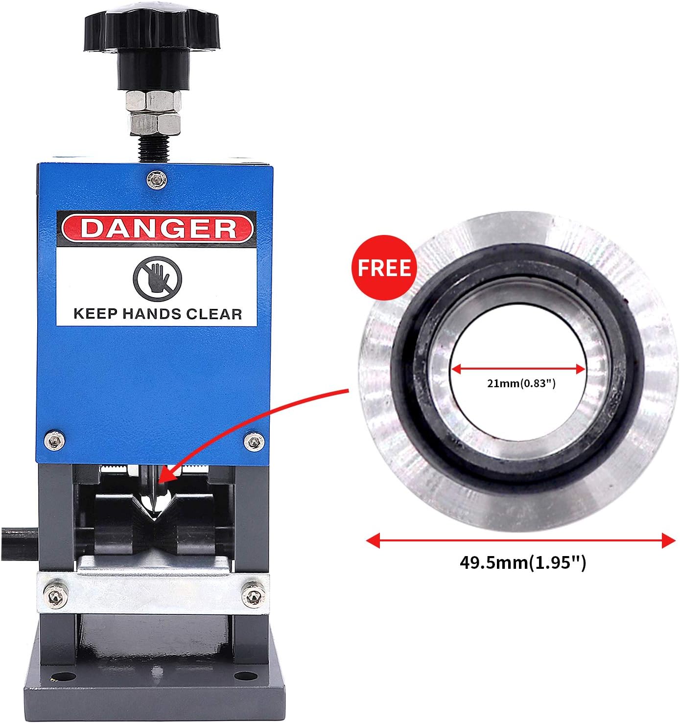 SENDUO Manual Wire Stripping Machine Speed 50FT/MIN Wire Stripper Machine Wire Gauge Range 0.06-1inch Portable Copper Wire Peeler Machine for Scrap Copper Wire Cable Stripping
