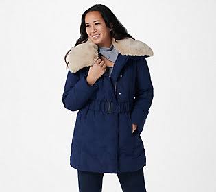 Dennis Basso Water Resistant Zip-Front Jacketw/ DB Quilting, Size XX-Small, Navy