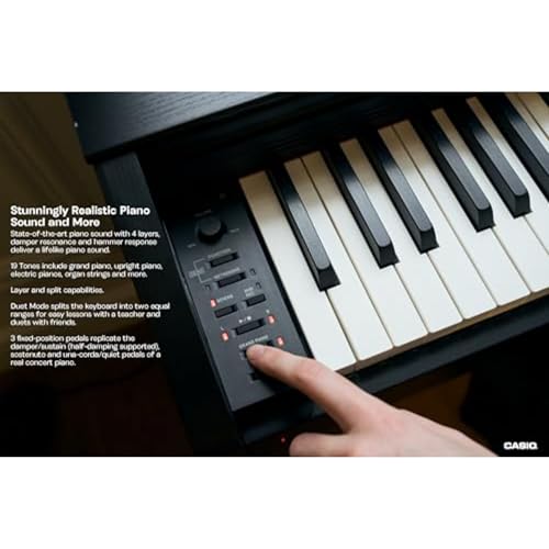 Casio Privia PX-770 – 88-Key Weighted Console Digital Piano | Tri-Sensor II Scaled Hammer Action Keys | AiR Sound Source, 19 Tones, Concert Play, 16W Stereo Speakers, USB-MIDI | Elegant Black Cabinet