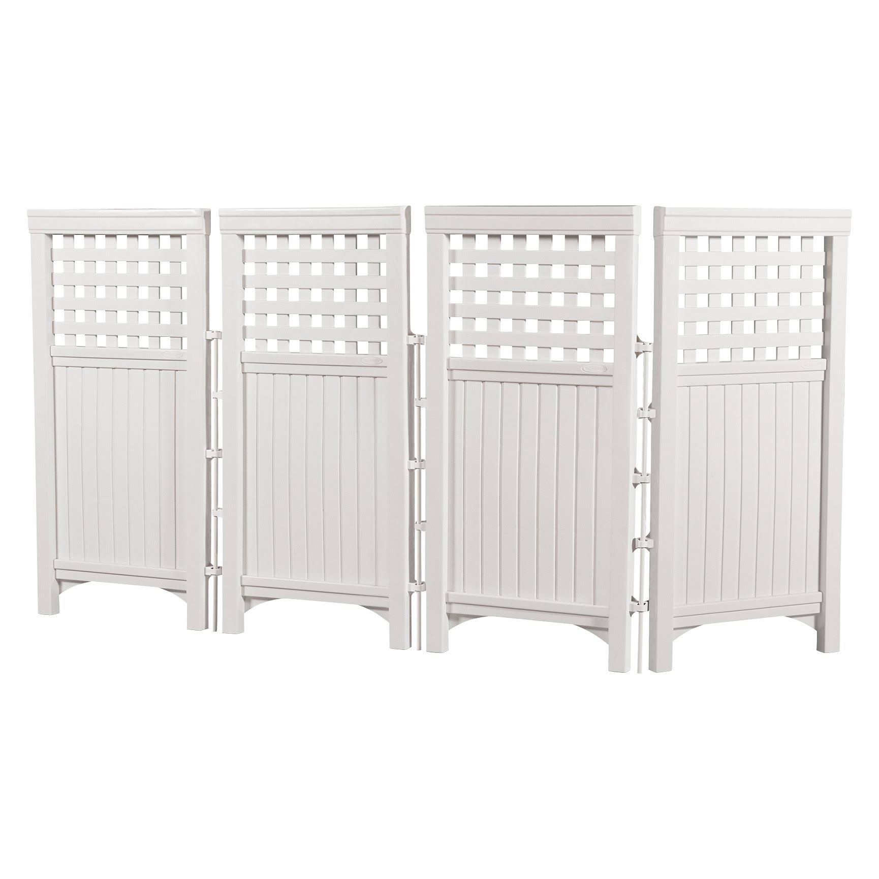 Suncast 4-Piece Lattice Outdoor Screen Enclosure Set, White